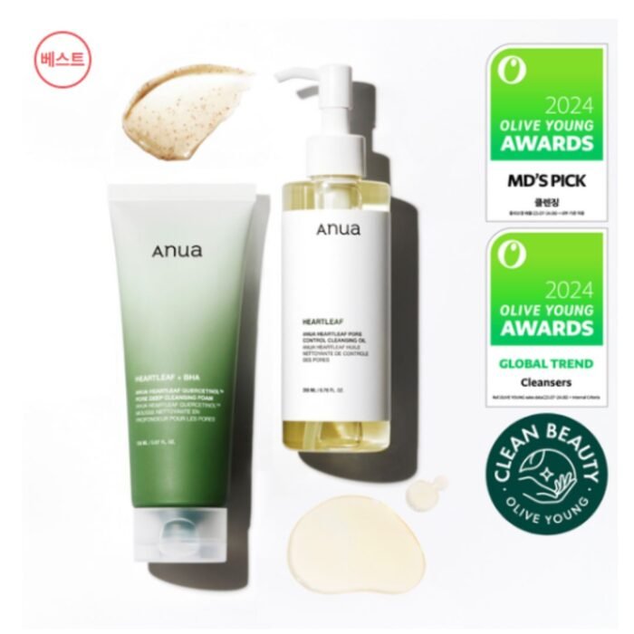 Anua Heartleaf Cleasing Oil 200ml and Cleansing Form 150ml - Image 2
