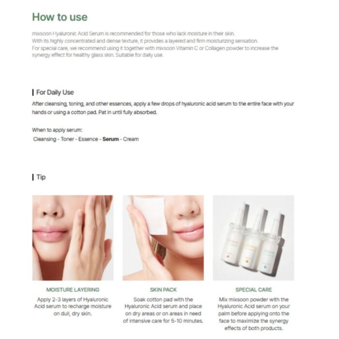 Mixsoon Glacier Water Hyaluronic Acid Serum 100ml - Image 8