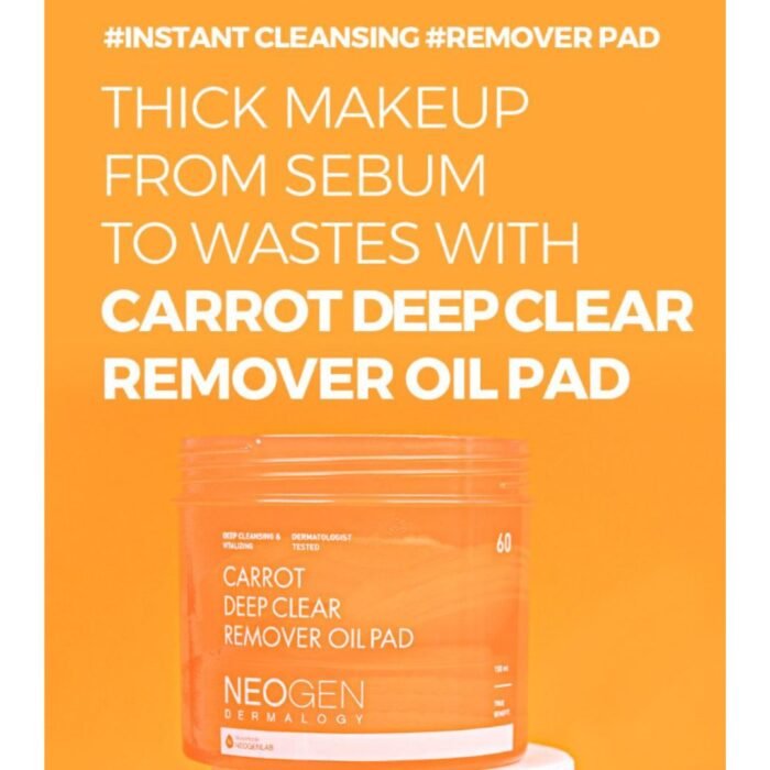 Neogen Dermalogy Carrot Deep Clear Remover Oil Pad 60 Sheets - Image 7