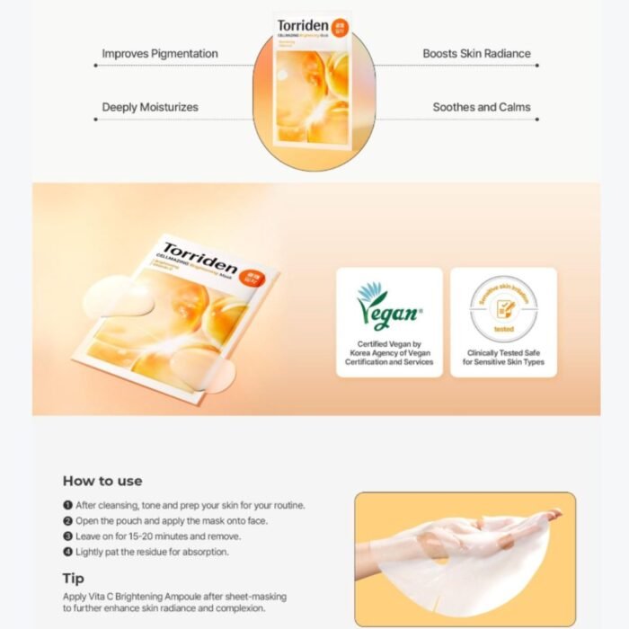 Torriden Cellmazing Vita C Brightening Mask Sheet 5ea Set - Image 5