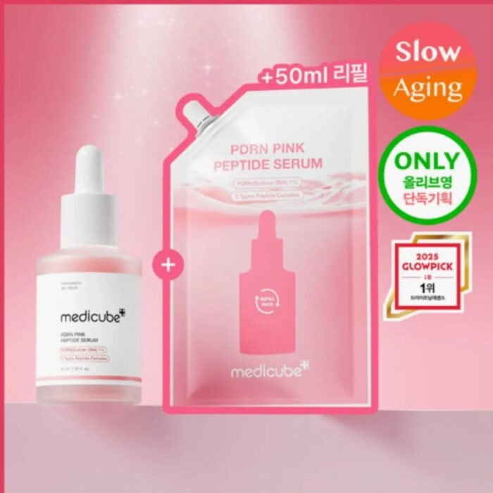 medicube PDRN Pink Peptide Ampoule 30ml Refill Set (+Refill Pack 50ml+Gel Pads 2P(2ea)) - Image 2