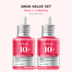 Korean woman using ANUA Niacinamide TXA dark spot serum